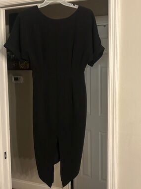 ASOS Black Midi Dress with Flutter Sleeves